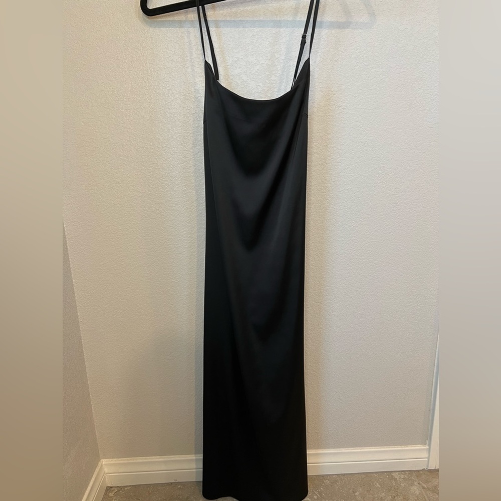 No brand black silk dress